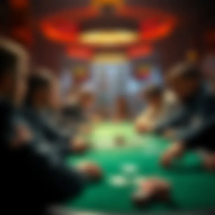 A group of poker players at a table debating the fairness of a high-hand bonus ruling during a PLO game